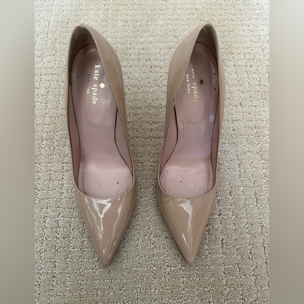 kate spade Nude Patent Pointed-Toe Pumps